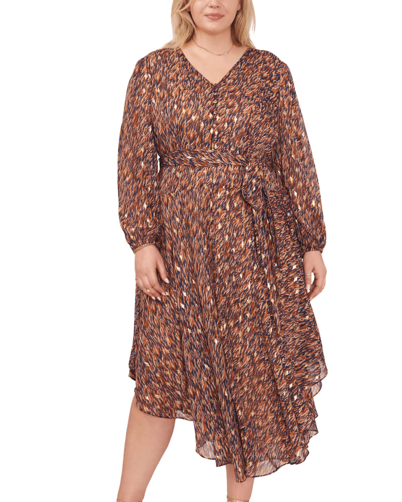 Vince camuto leopard print maxi dress sales